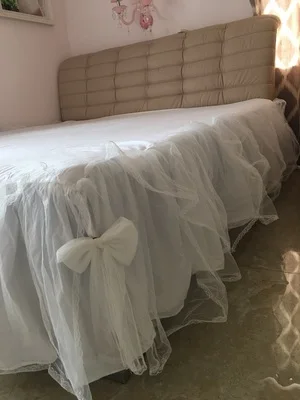 В Корейском стиле класса люкс с кроватью поверхность цельный сплошной цвет белая кружевная кровать юбка покрывало 45 см покрывало кровать фартук