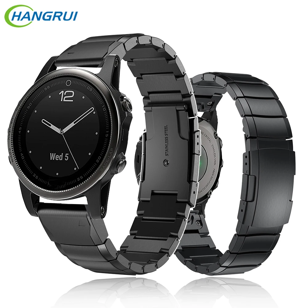

HANGRUI Stainless Steel Quick Fit Watchband for Garmin Fenix 5S Band Wrist Strap Metal Bracelet Strap Men Women Watch Strap