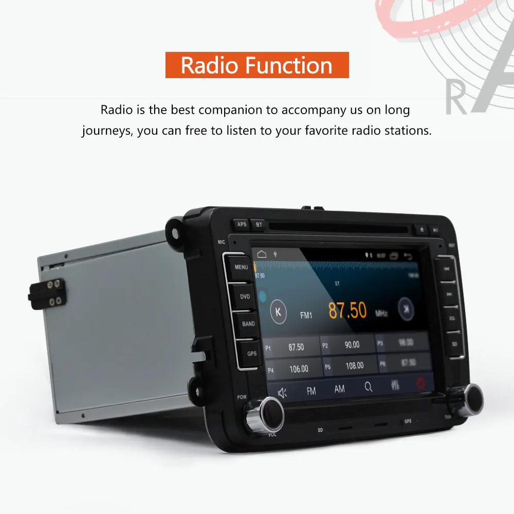 Perfect AMPrime Car Multimedia player Android 7" GPS Autoradio 2 Din USB For Volkswagen/VW/ Passat/POLO/GOLF/Skoda/Seat/Leon Radio Wifi 14