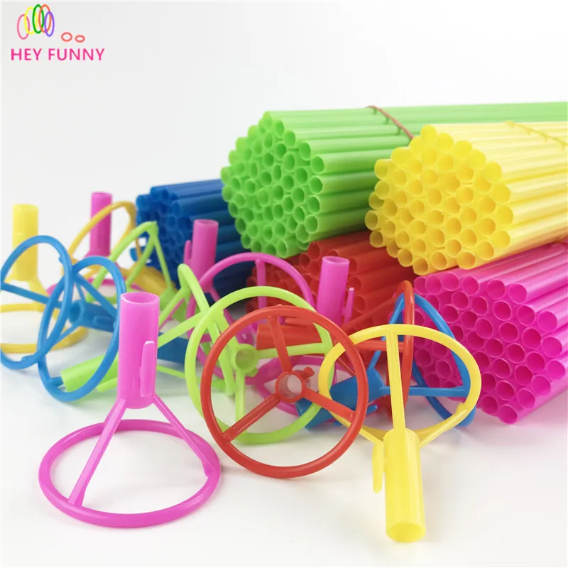 Эй Забавный 50 компл./лот 40 см воздушный шар из фольги Stick/Pole Красочные палочки
