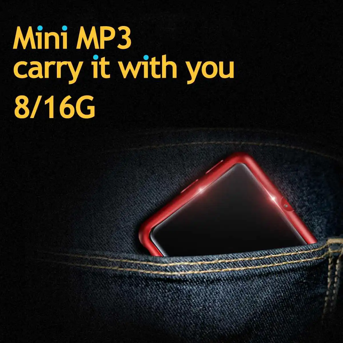 

1.44inch New Arrival 8/16G Mini Bluetooth Mp3 Player Portable Expandable Storage Support TF Card One-key A-B repeat for study