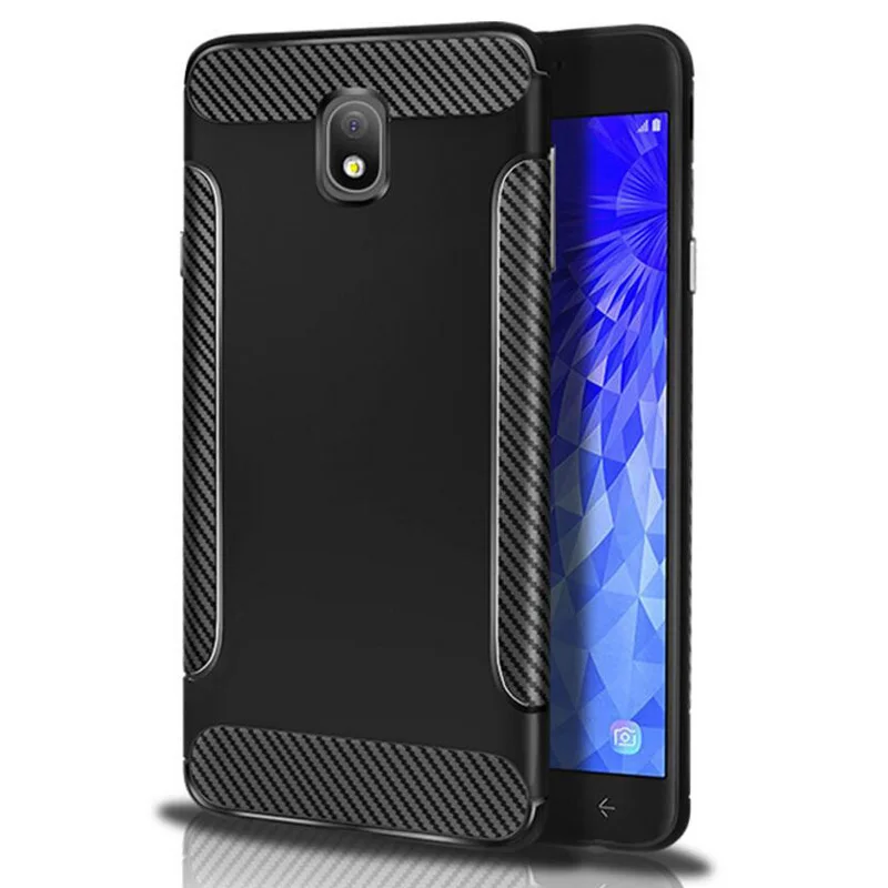 Silicone Case on for Samsung Galaxy J3 J5 J7 2017 Cover Pro Carbon Fibre Soft J4 J6 J8 2018 |