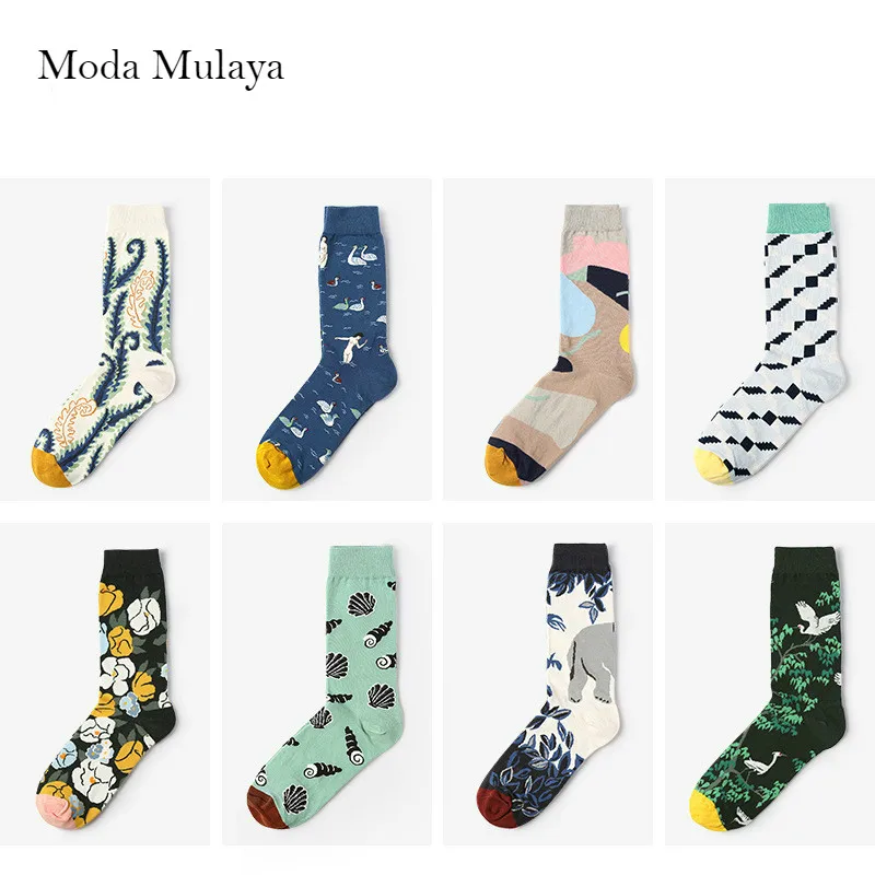 

2019 New Womens Funny Socks Women Print Colorful Cartoon Animal Pattern Socks Harajuku Korean Ankle Couple Happy Socks for Women