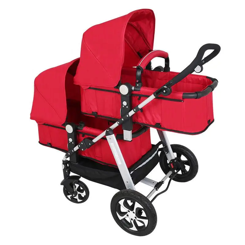 Babyfond детская коляска-двойка может сидеть и лежать под высоким ландшафтом светильник и противоударная Складная двойная коляска - Цвет: d