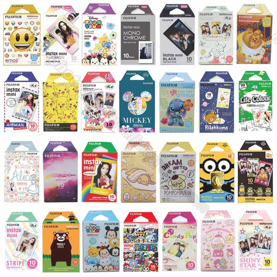 Genuine Fujifilm Instax Mini 8 9 Film Color Series Photo Paper 10pcs For Fuji 9 8 7s 50s 50i 90 25 Share SP-1 2 Instant Camera