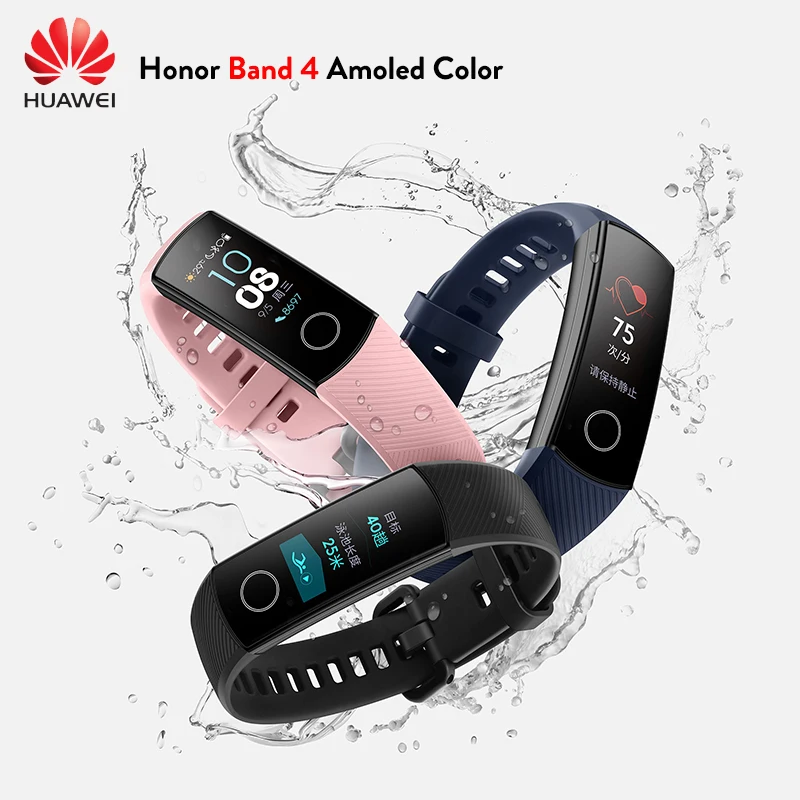 

Original Huawei Honor Band 4 Smart Wristband Amoled Color 0.95" Touchscreen Swim Posture Detect Heart Rate Sleep Snap