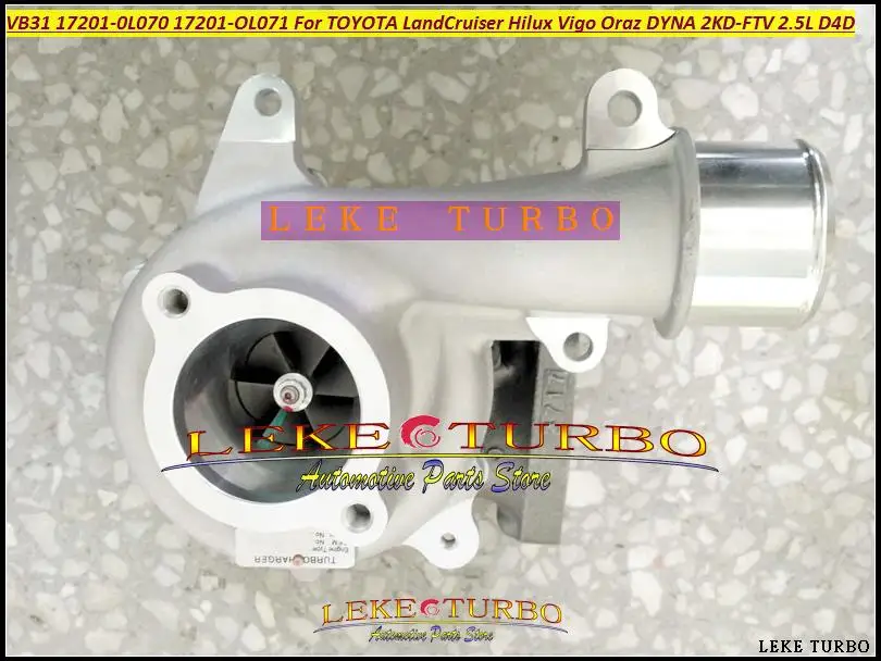 

VB31 17201-0L070 17201-OL071 17201-0L071 17201-OL070 NO Actuator Turbo For TOYOTA LandCruiser Hilux Vigo Oraz DYNA 2KD-FTV 2.5L