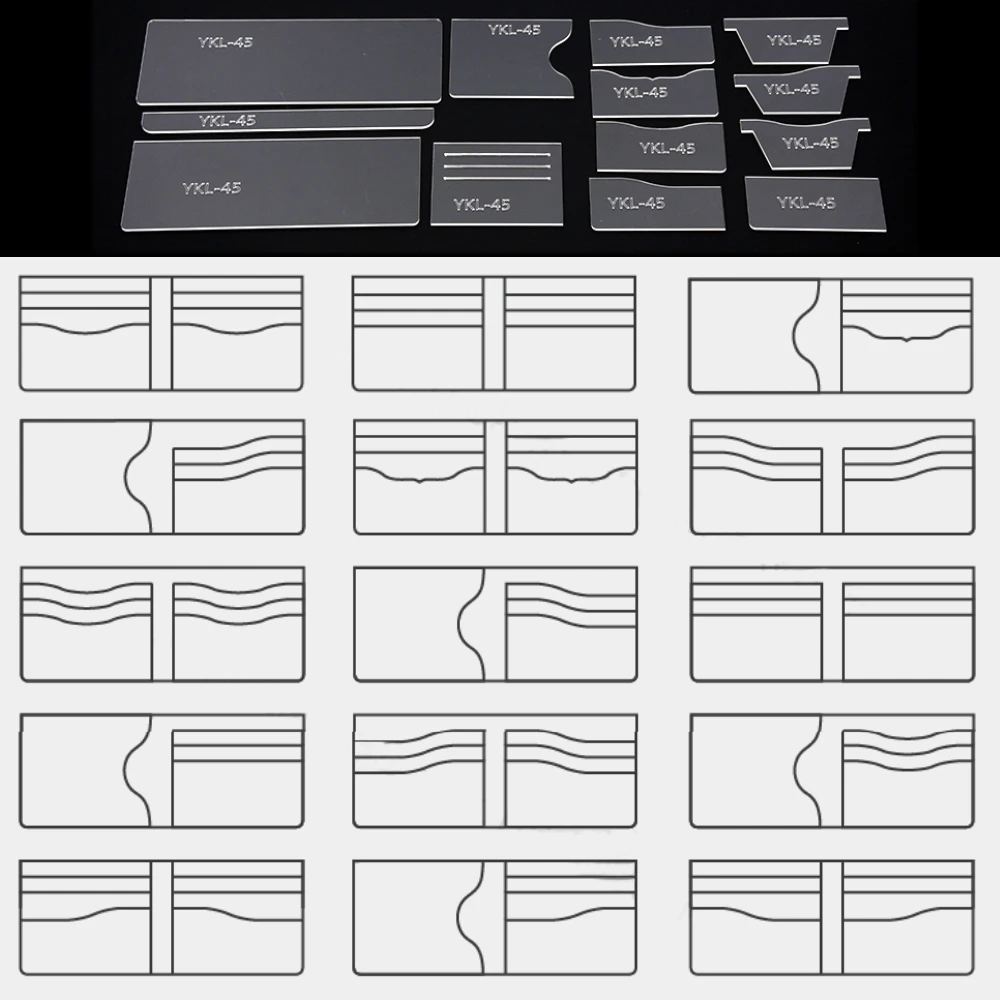 13pcs Clear Acrylic Wallet Stencil Template Drawings Set Diy Leather Hand Craft Ykl 45 Crafts Diy Hand Crafted Leathercraft Set Aliexpress