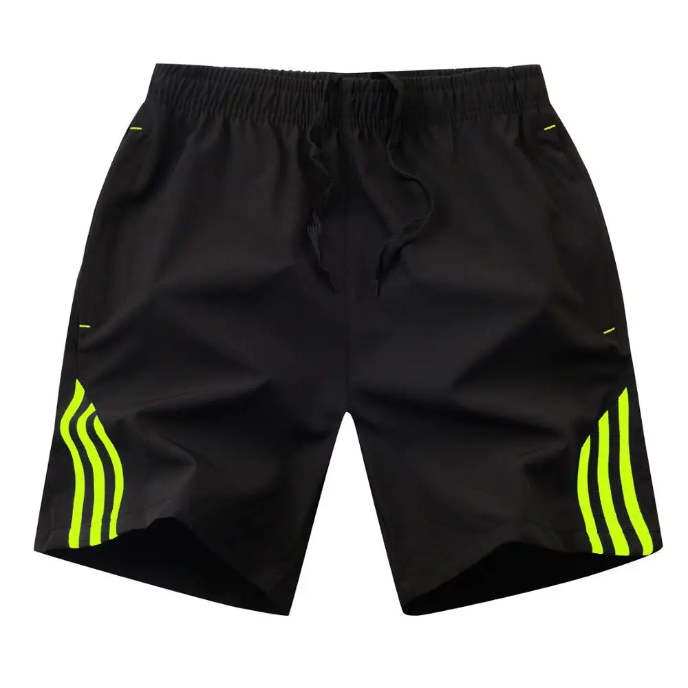 Модные летние мужские повседневные шорты в полоску сбоку мужские бегуны дышащии эластичные для талии мужские шорты 4XL 5XL 8XL - Цвет: AE086 Green