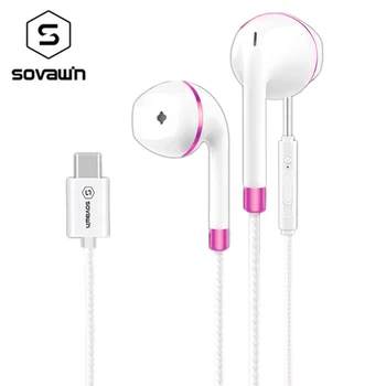 

Sovawin Type C USB-C Earphone Stereo High Bass USB C Earphone Wired Control With Microphone For Xiaomi Mix Max 2 Max S Mi6