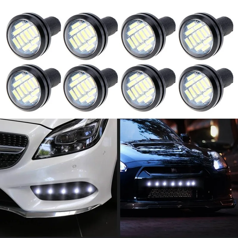 Белый светодиодный светильник Eagle Eye DC 12 В 4014 12SMD 23 мм дневные ходовые огни DRL