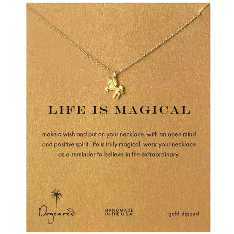 

Fashion Alloy Magical Unicorn Horse Gold/Silver Pendant Necklace For Women Clavicle Chain Girl Holiday Beach Jewelry Gifts