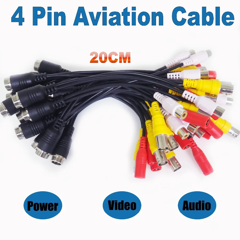 4 контактный авиационный кабель Conector для BNC RCA аудио и видеокабеля 12 В кабеля