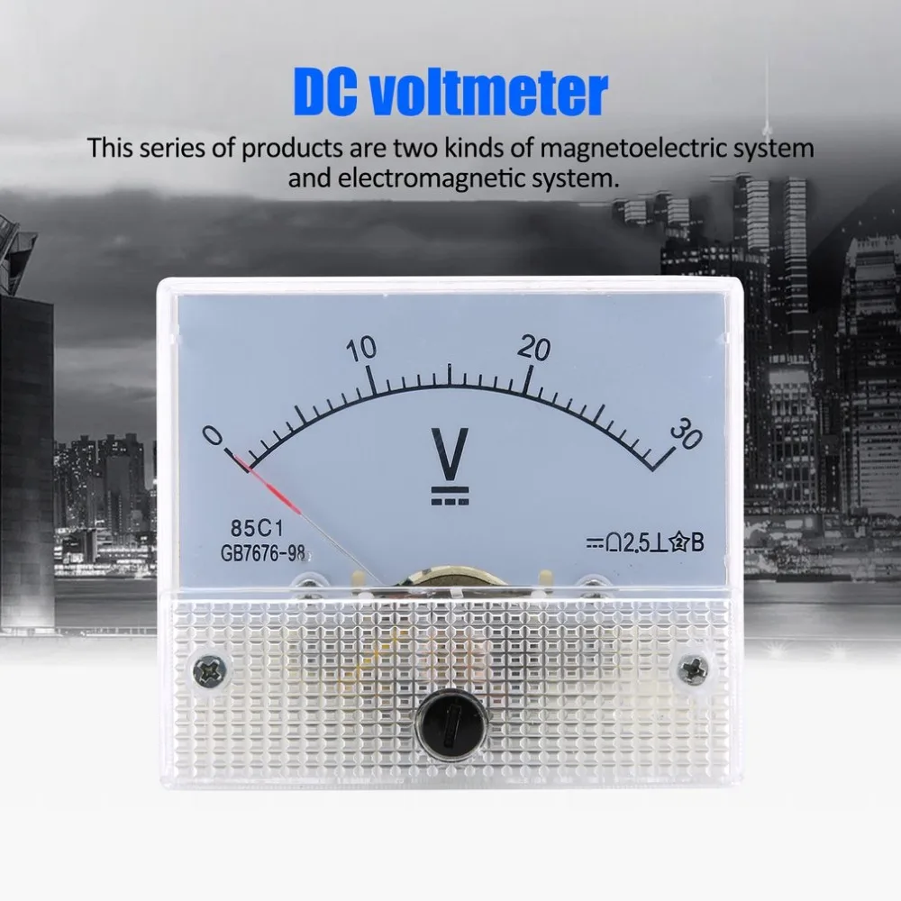 

DC Analog Current Meter Panel 30V AMP Gauge Current Mechanical Ammeters 85C1-DC30V