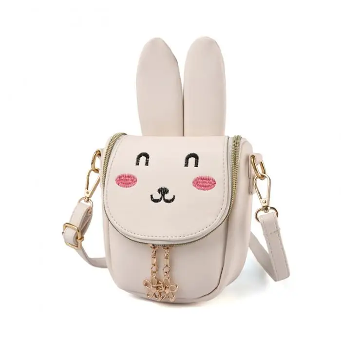 Children Girl Shoulder Crossbody Bag Zipper Cute Bunny Durable Package Pouch Gift New