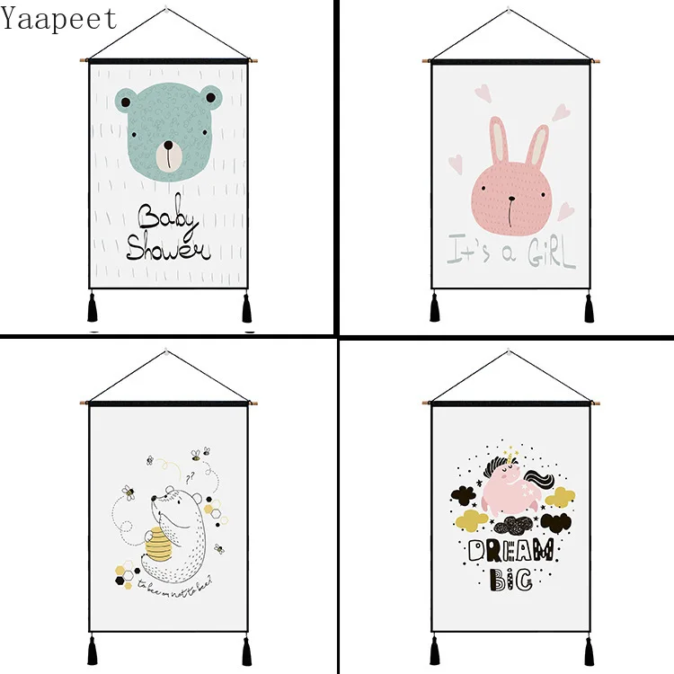 

45x65cm Simple Cartoon Style Tapestry Background Cloth Tapestry Decorative Cloth Fabric Painting Bed Decoration Tapestry