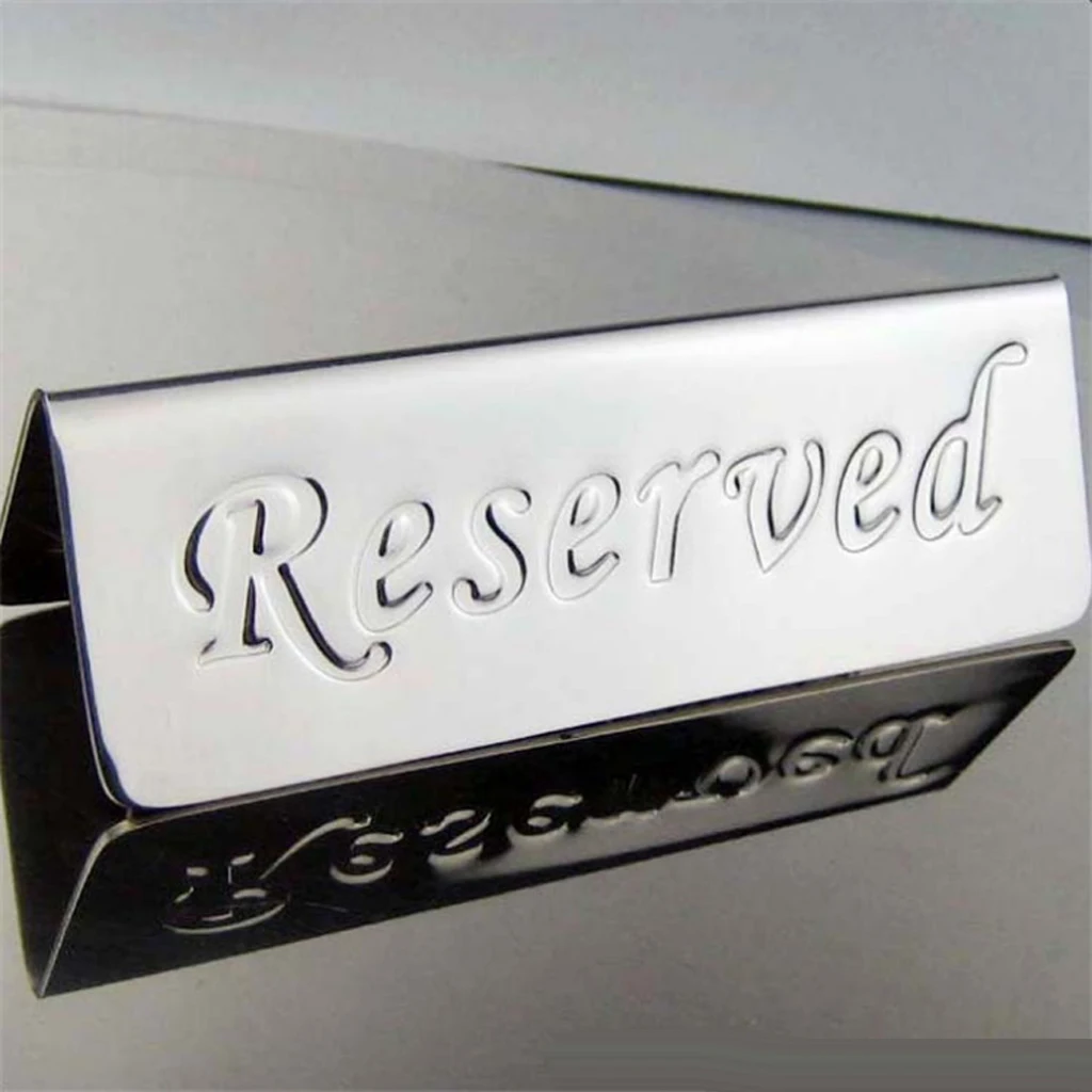 

Reserved Table Sign Stainless Steel Solid Base Dish Meal Cards Holder