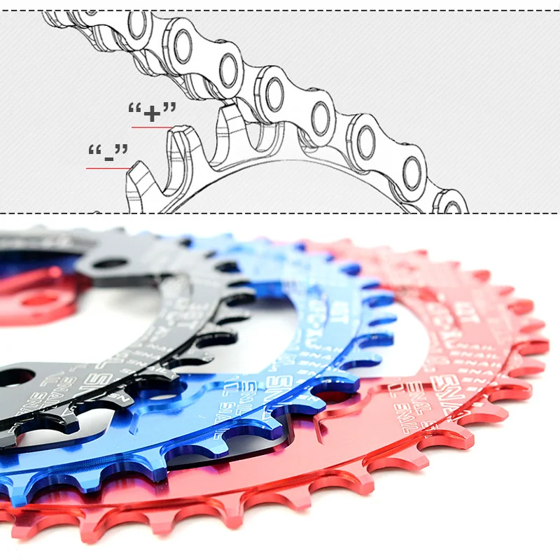 Улитка 38T 40T 42T 104BCD кривошипная круглая Звездочка MTB велосипедная цепь 7075-T6 MTB велосипед круг узкая широкая шатунная пластина