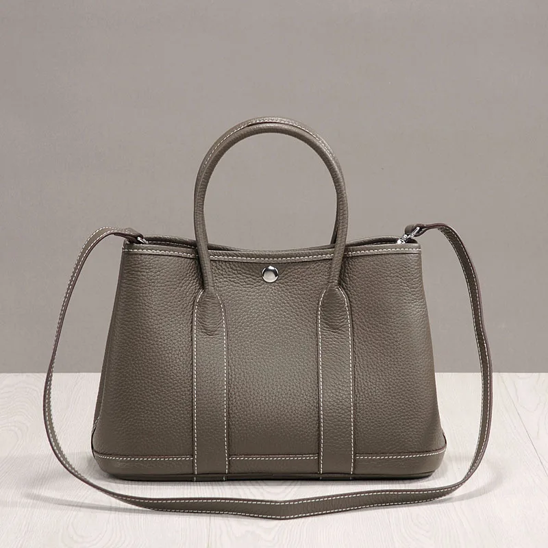 

Topest Ladies Shoulder Crossbody Bag Shopping Bag Litchi Grain Cowhide Garden Package Genuine Leather Portable Woman Package