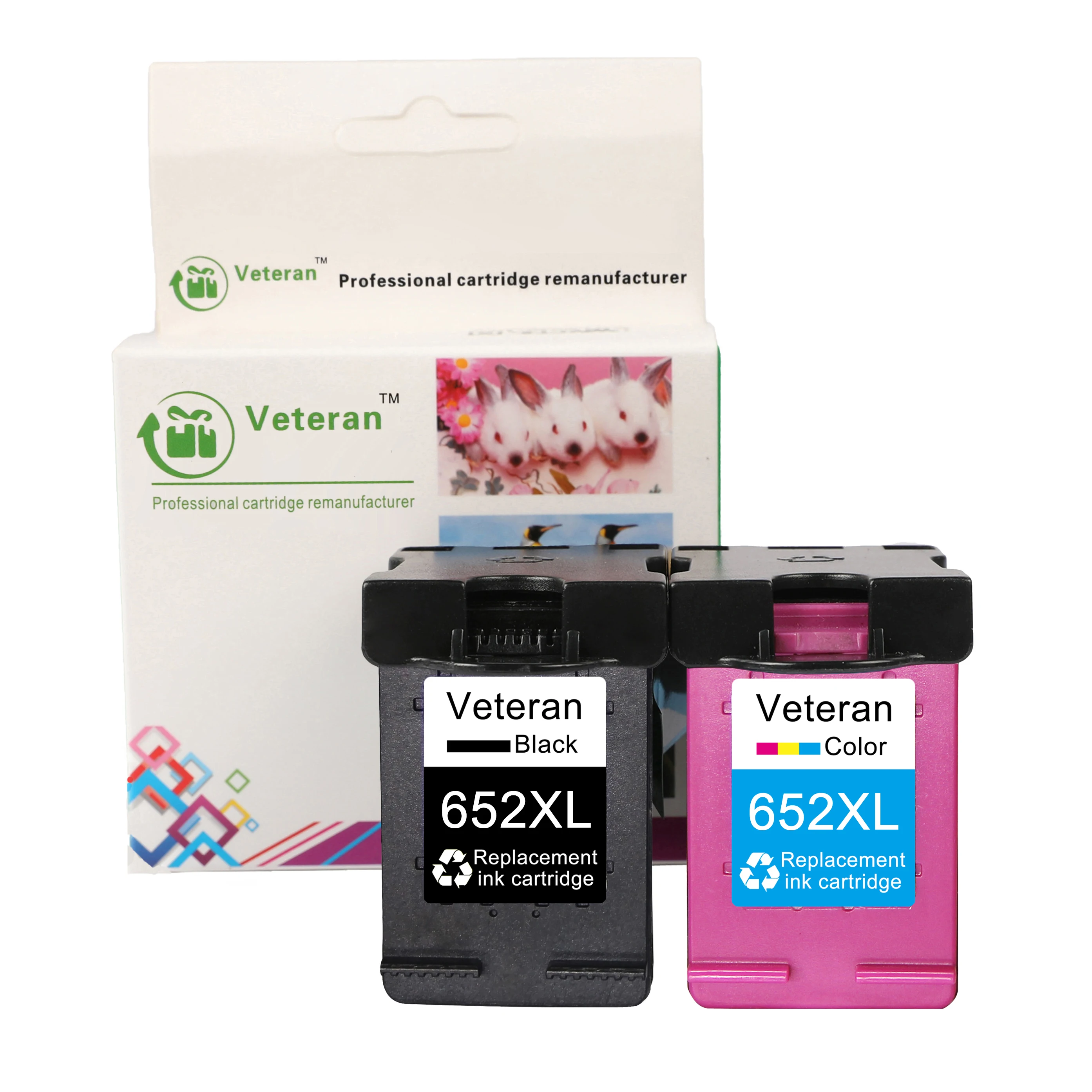 

Veteran 652XL Ink Cartridge compatible for hp 652 XL hp652 for Deskjet 1115 1118 2135 2136 2138 3635 3636 4535 4536 4538 printer