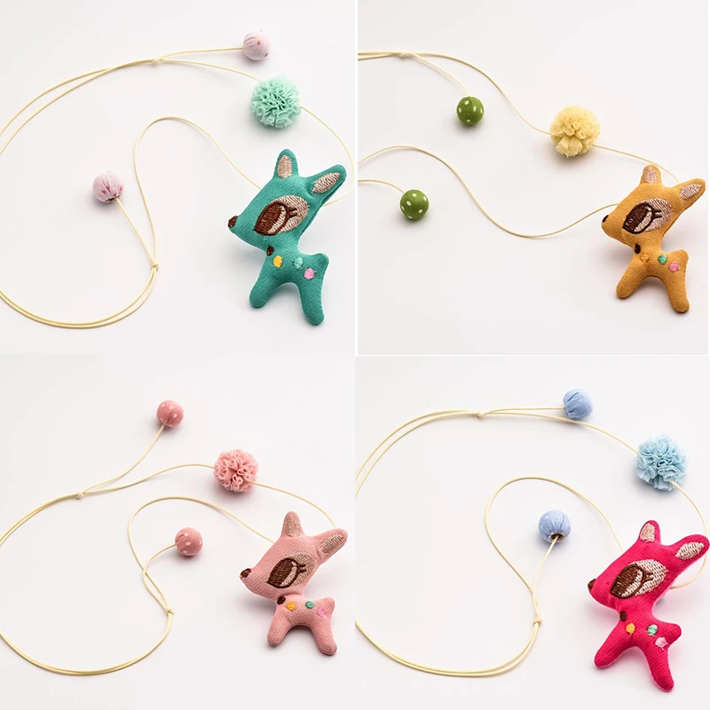 

Korea Cute Cotton Cloth Animal Deer Elk Children Girl Kids Necklace & Pendant Chain Fashion Jewelry Accessories Christmas Gift