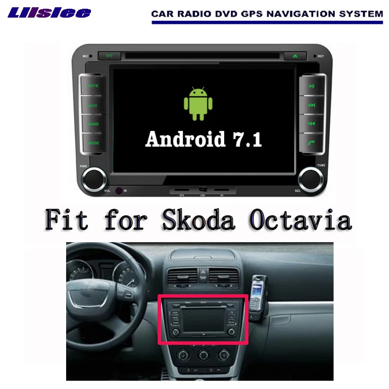 Clearance Liislee Android 7.1 2G RAM For Skoda Octavia 2013~2016 Car Radio Audio Video Multimedia DVD Player WIFI DVR GPS Navi Navigation 0