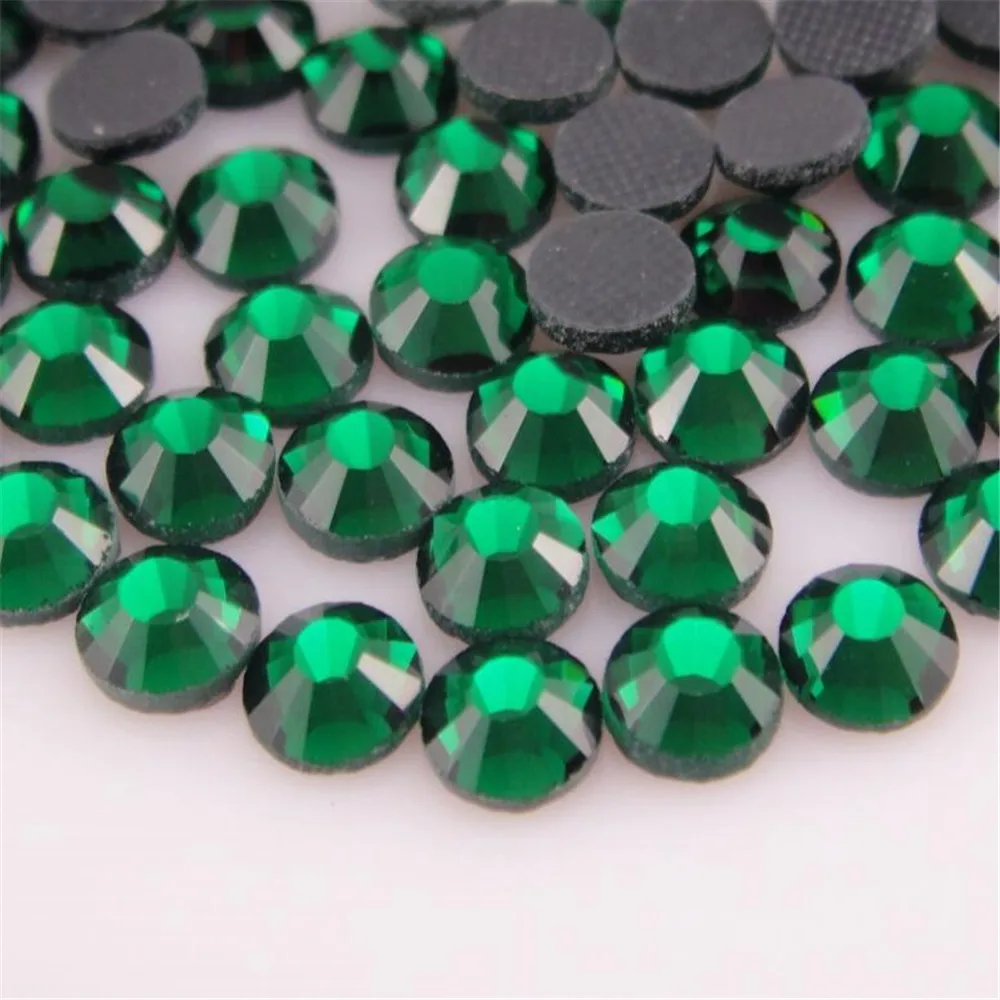 

SS20 SS30 Emerald Green Color DMC Crystal Rhinestones DIY Loose Glue HotFix Crystal Rhinestone Garment Decoration Hand Craft