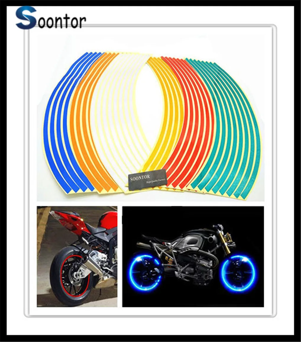 New Strip Moto Wheel Sticker Nastro Riflettente Per Decalcomanie Per Ducati Carbon Xdiavel S Kawasaki Gpz500S Ex500R Ninja