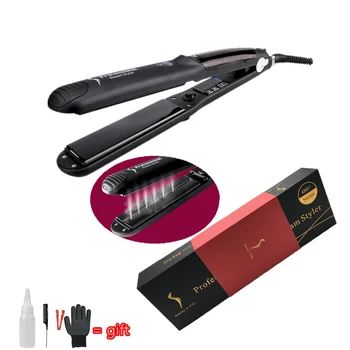 

Steam Hair Straightener With Water And oil Steam Function Flat Iron Tourmaline Straightening Irons Hair Salon stema Black