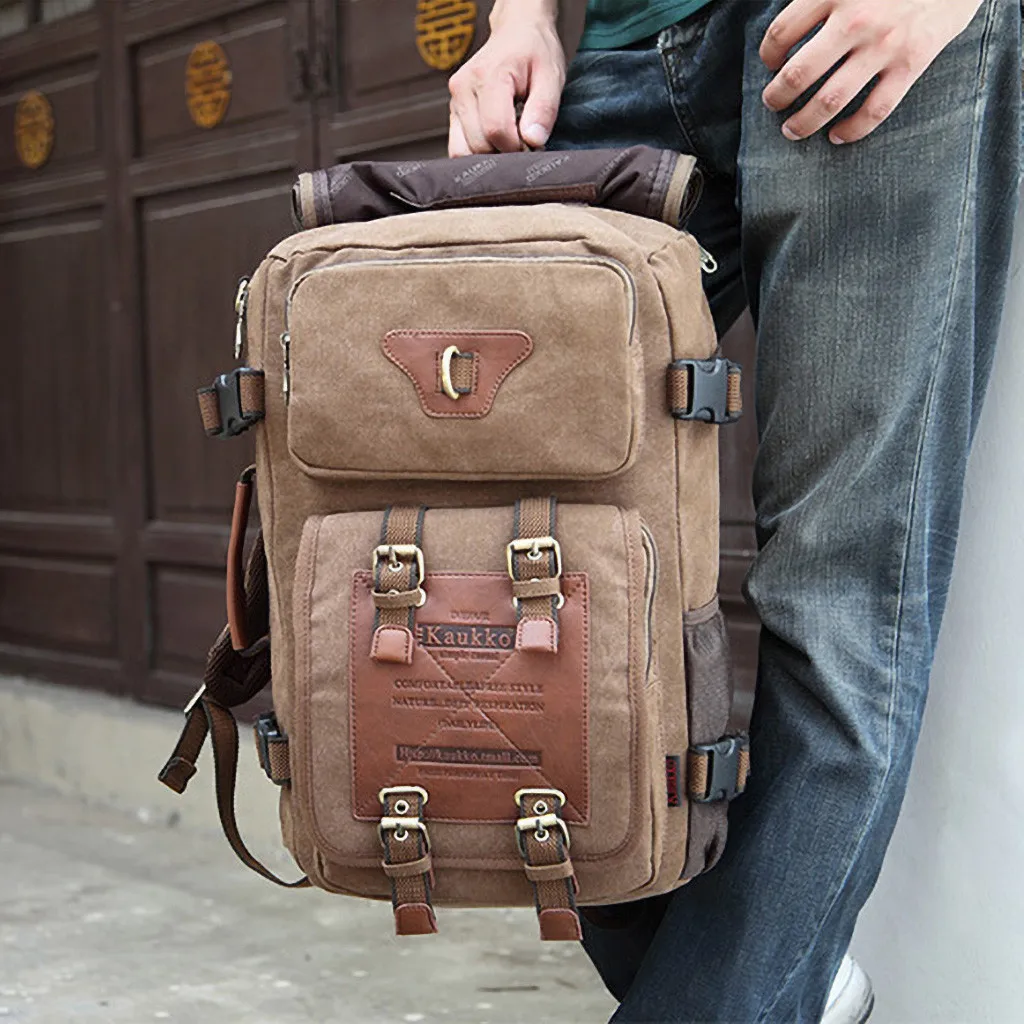 

Mochilas Mujer 2019 Men Dual Use Knight Bag Bag Canvas Bag Retro Fashion Backpack Mochilas