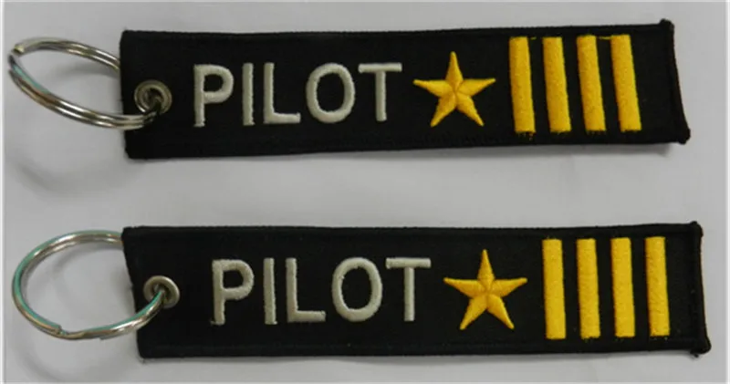 Пилот капитан четыре панелей с звезды брелок Airlines авиации подарок - Название цвета: RBF Black