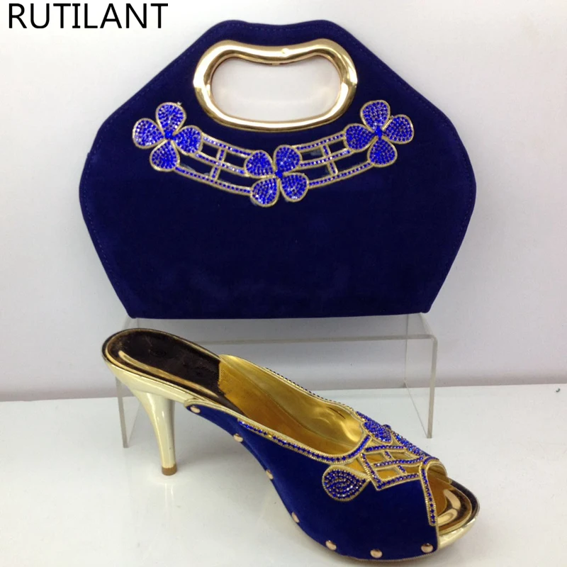 Royal Blue Shoes and Bag Sets for Women Sales In Women Matching Shoes