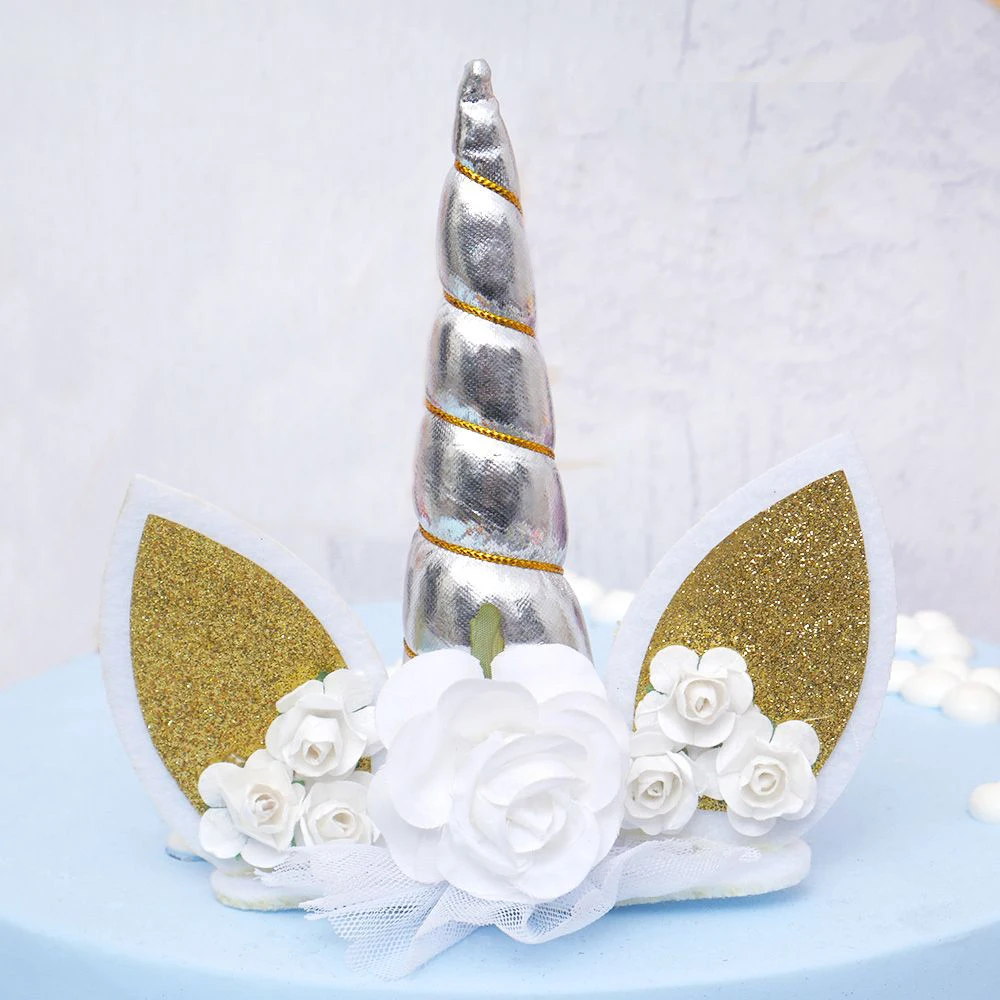 Рог единорога глаза рожок для торта на день рождения украшения вечеринки - Фото №1