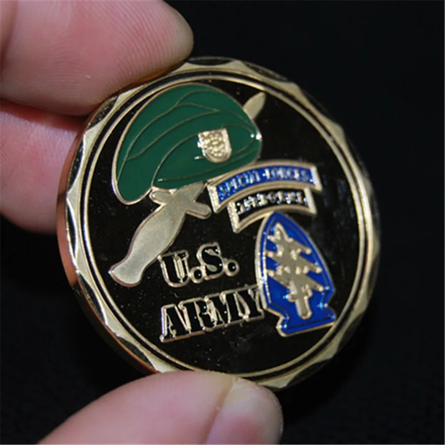 

Free Shipping 5pcs/lot,ARMY AIRBORNE SPECIAL FORCES GREEN BERET MILITARY CHALLENGE COIN