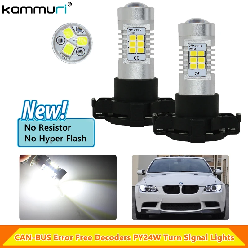 KAMMURI Canbus Error Free 21 SMD PY24W 5200s LED Bulbs For BMW E90 E91