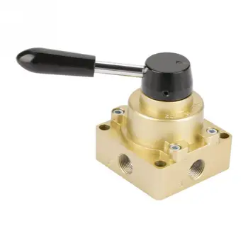 Pneumatic Valve 3 Positions 4 Ways HV-03 G3/8 Air Flow Control Hand Lever Valve New Arrival 4v230c 08 pneumatic solenoid valve ac 220v pt1 4 air control valve 5 ports 3 positions aluminum alloy air valve