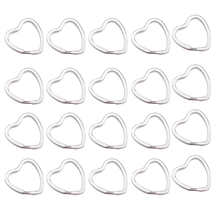 20 piezas del amor del corazón de Split anillos llaveros de acero inoxidable Color plata los amantes llaveros Sleutelhanger llaveros mujer 20 piezas del amor del corazón de Split anillos llaveros de acero inoxidable Color plata los amantes llaveros Sleutelhanger llaveros mujer