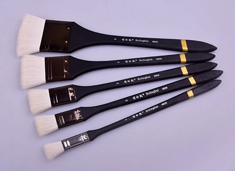 Escova de Arte Pintura a Óleo Conjunto de lã Limpeza de Madeira Esfregando Suprimentos Escova Aquarela Pintura Fácil 6 Pçs 3 pintura a óleo escova conjunto de lã