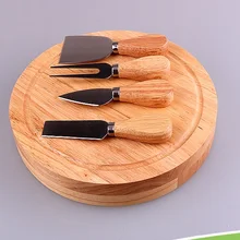 5 шт) Деревянная Ручка Ножи доска набор нож для сыра слайсер вилка ложка-нож полезные инструменты для приготовления пищи с деревянной разделочной доской