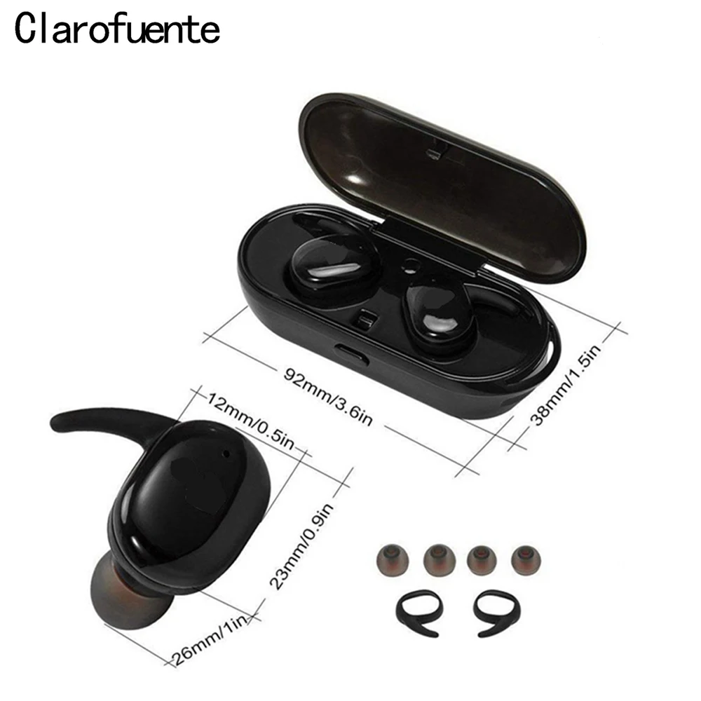 

Clarofuente TWS1 Mini Bluetooth Airpods Earphone, Handfree HiFi Noise Canceling Sports Freebuds Airdots Earbuts with Microphone