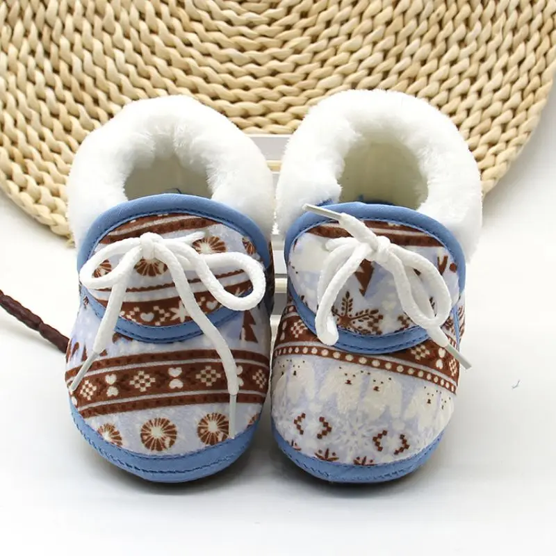 Милые детские ботинки; Весенняя теплая мягкая детская обувь с принтом в стиле ретро; мягкие ботинки с хлопковой подкладкой для маленьких мальчиков и девочек; 6-12 месяцев