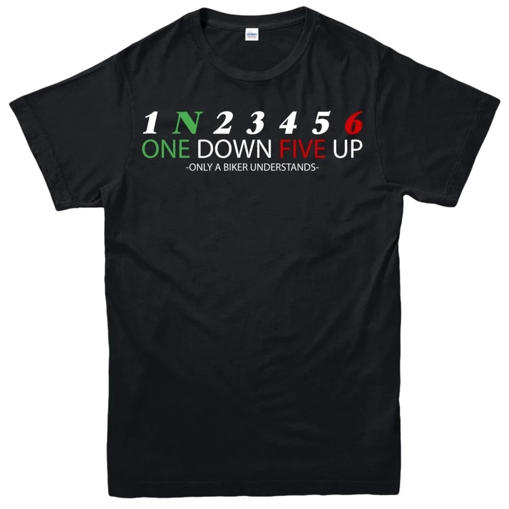2018 New Short Sleeve Casual Biker Gear Shift T Shirt 1 N 2 3 4 5 6 One