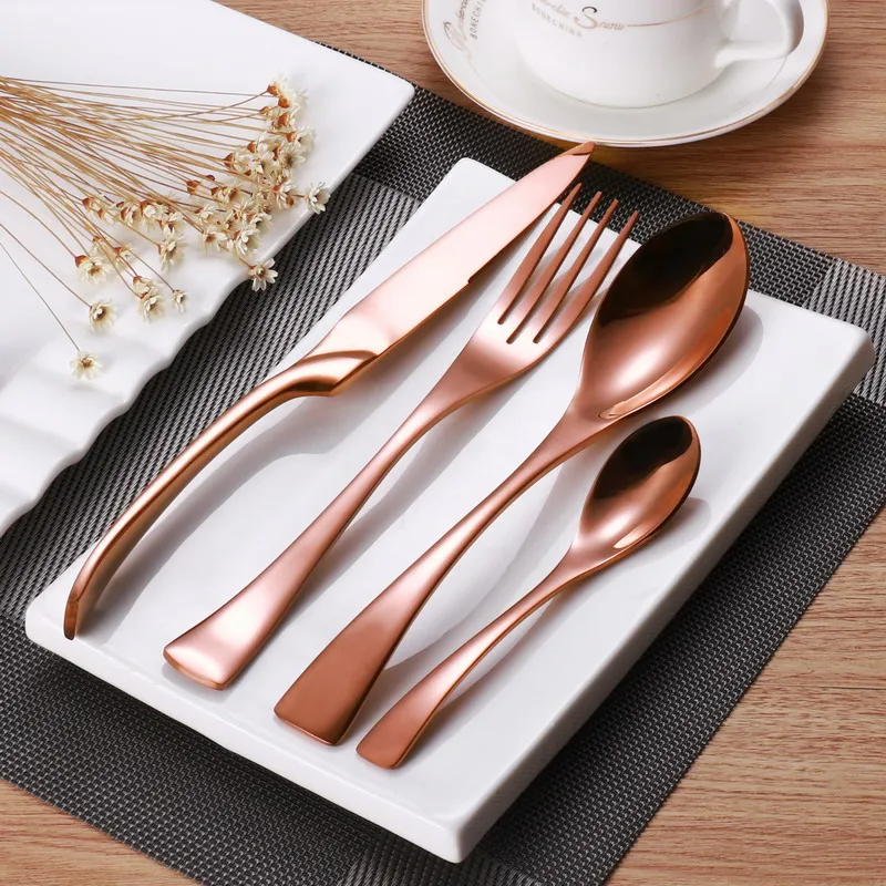 Wholesale Rose Gold Cutlery Set Stainless Steel Flatware Western Food Tablewa... eBay