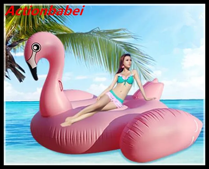 Hot sale 60 Inch Giant Inflatable Flamingo Pool Float Pink Cute Ride-On Outdoor Toy Adults Children Water Holiday Fun Party Toys | Игрушки и
