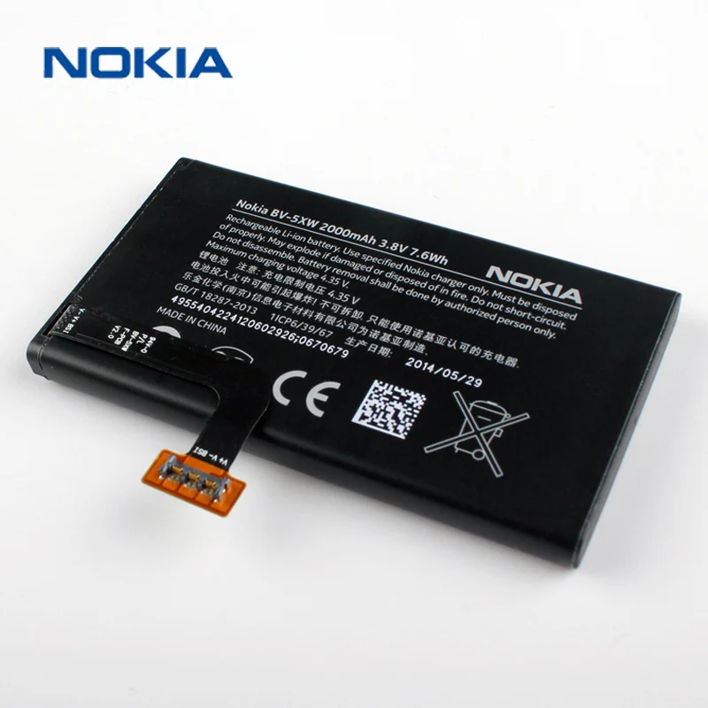 New Original Nokia BV 5XW phone battery for Nokia Lumia 1020 EOS BV5XW