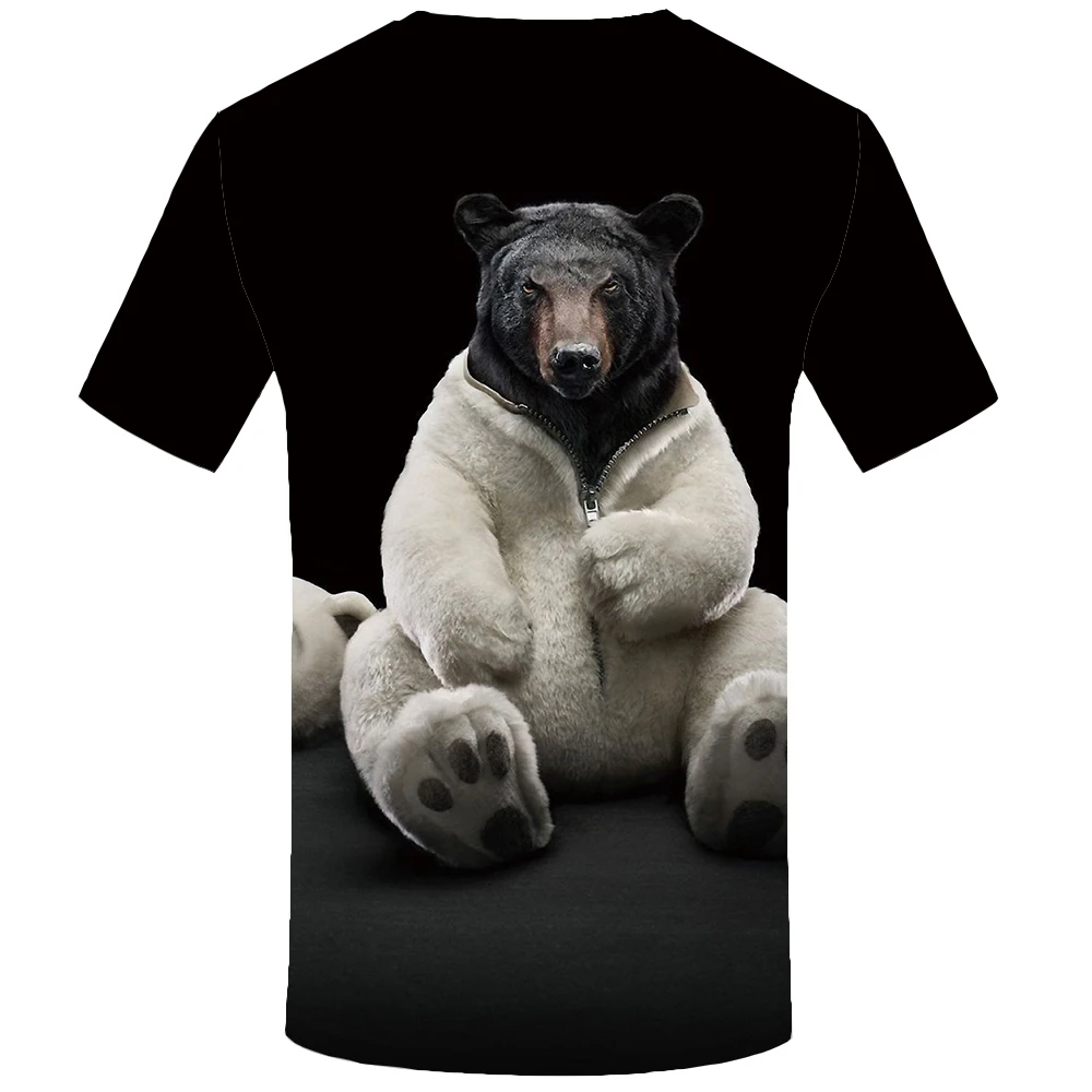 KYKU Bear Tshirt Men Animal T Shirt Punk Rock Funny T Shirts Hip Hop Tee 3d T-shirt Black Cool Mens Clothing Summer 2018 New