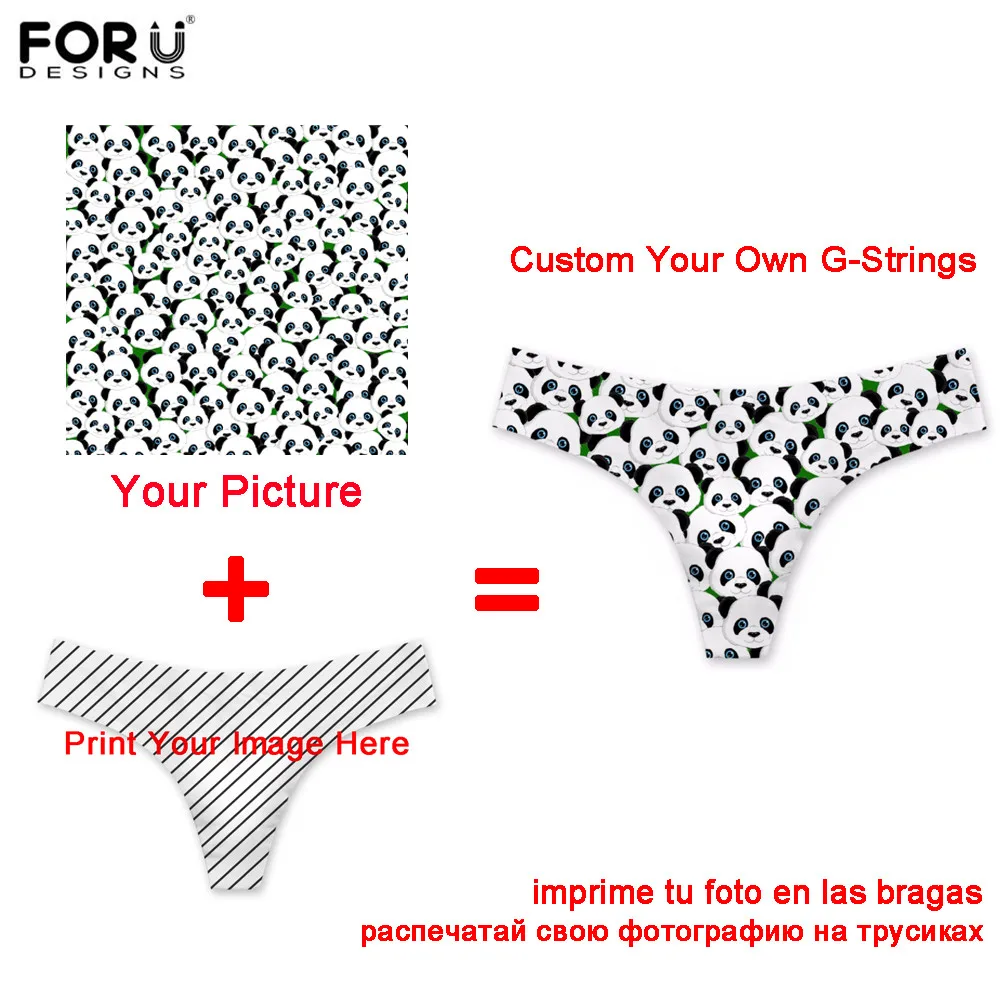 

FORUDESIGNS Custom Own Image/Logo/Photo Print Women Sexy G String Fashion Ladies Invisible Thongs Panties Traceless Underwear
