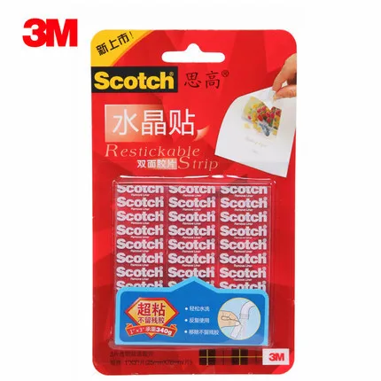 

4packs 3M Scotch Restickable Strips For Mounting Reusable & Removable Scotch Restickable Mounting Tabs