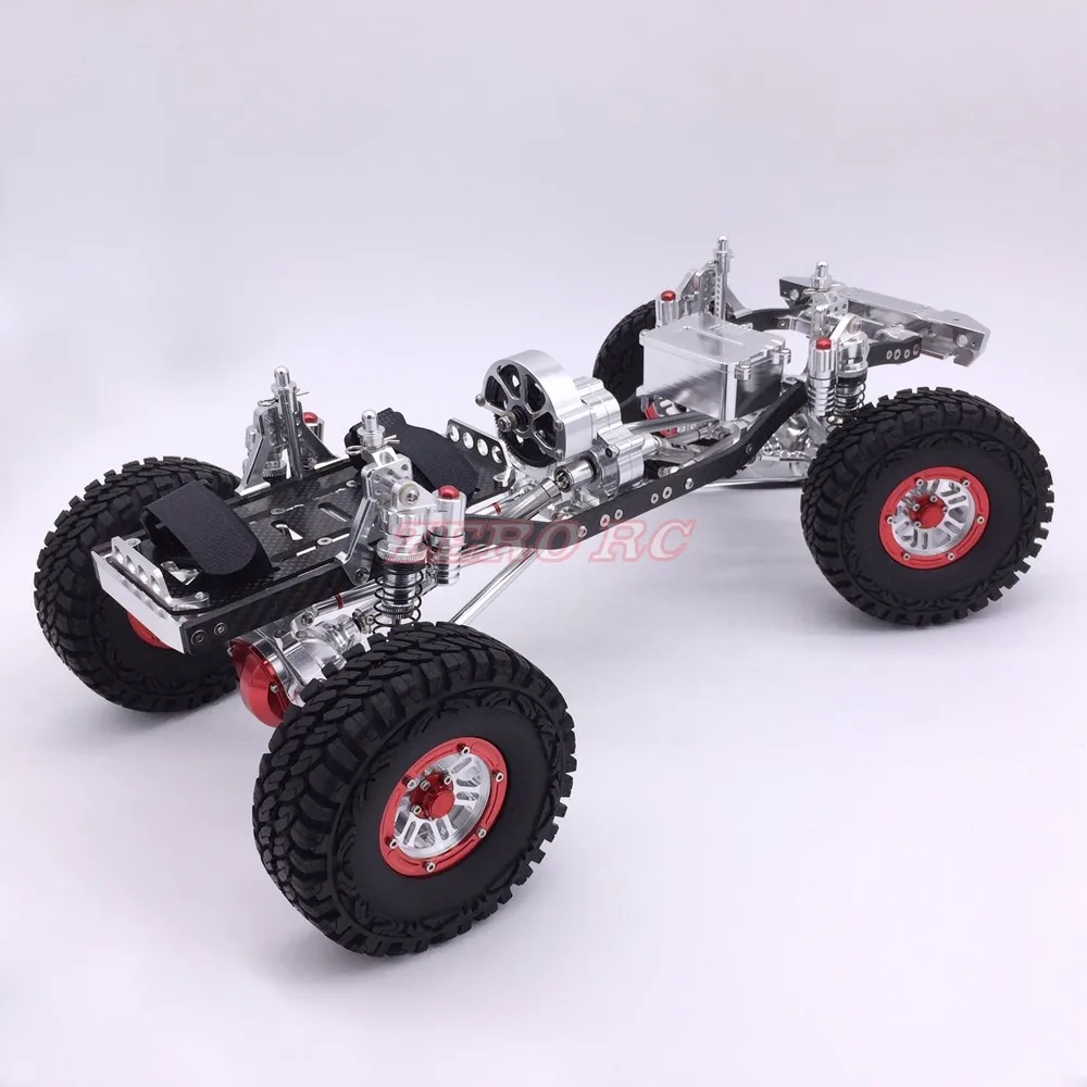 Cool Racing CNC 1/10 Рок Гусеничный алюминиевый осевой SCX10 шасси W/карбоновая рама колесная база 313 мм серебро