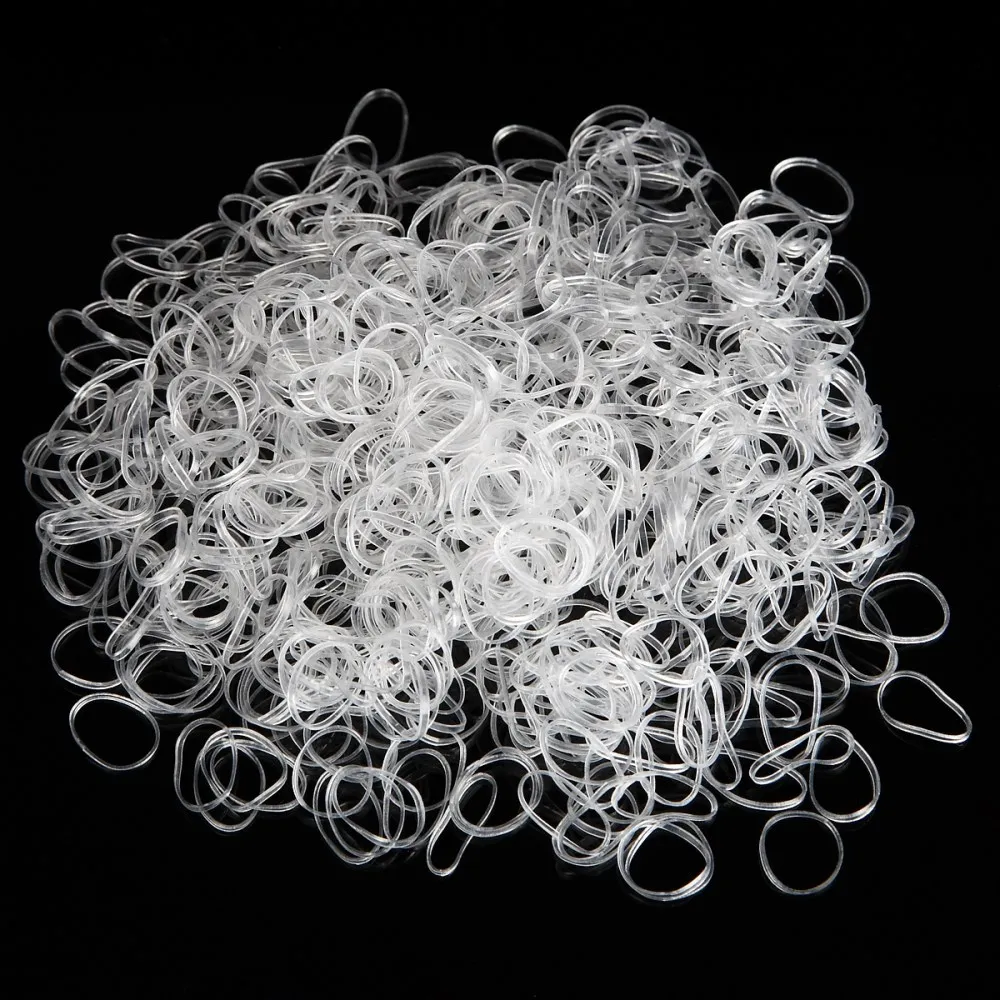 

500pcs/pack 3mm Transparent Elastic Rubber Band Hair Band Tie Braids Hair Ring Ropes Bind Tool Hairstyle Holding Band
